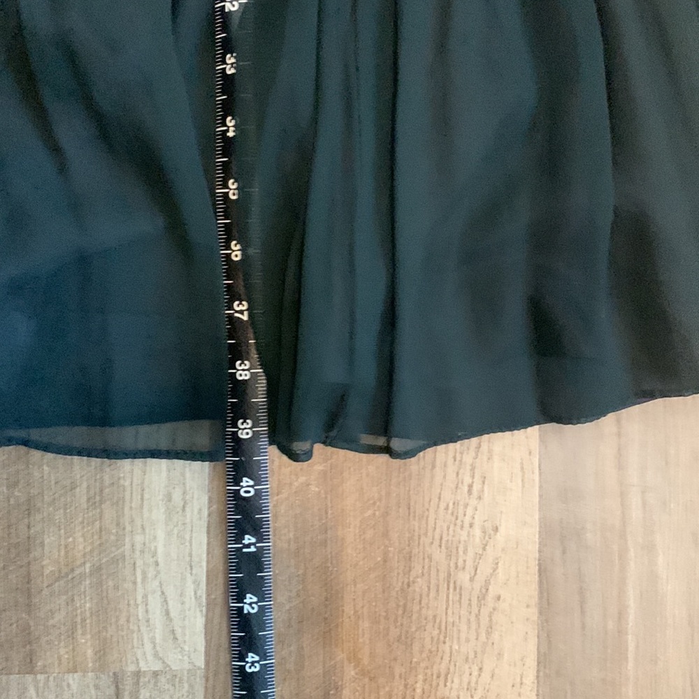 Minx Modes Vintage Rosettes Smocked Chiffon Little Black Dress LBD XS - Picture 13 of 13